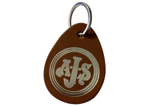 AJS LEATHER KEY RING - TAN/CHROME